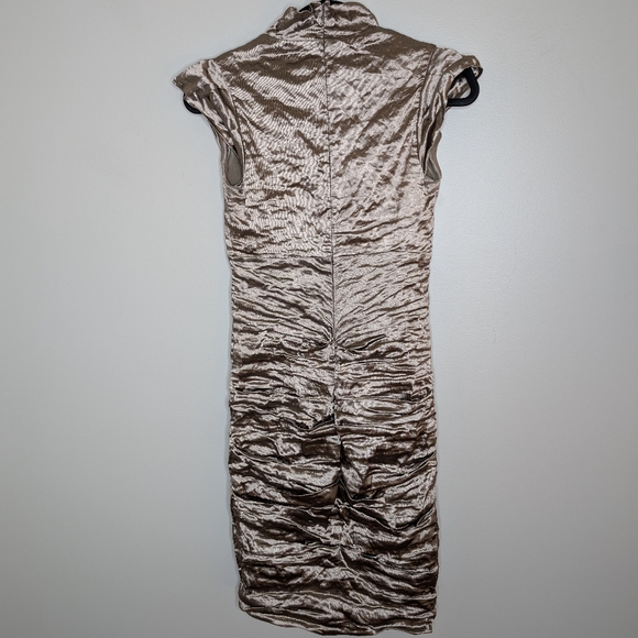 Nicole Miller Metallic Bodycon Dress sz 6 - Picture 5 of 8